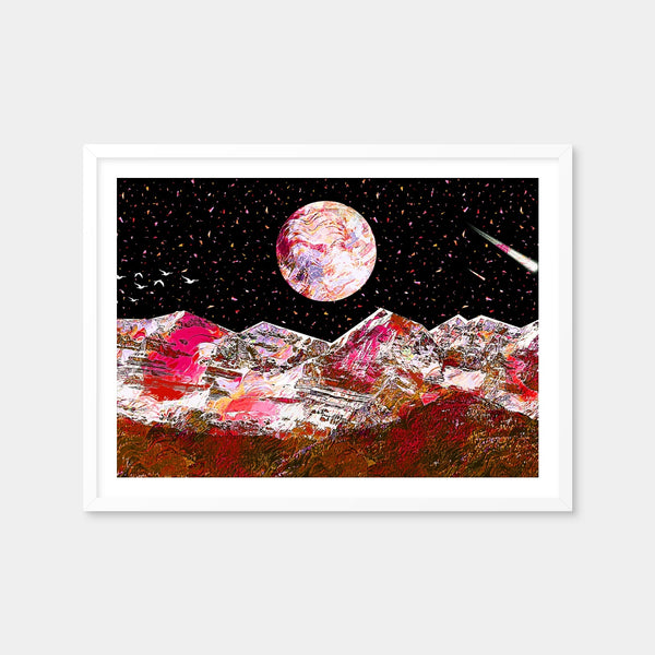 Abstract Red Moon Wall Art — Framed Print Format preview