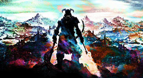 Abstract Skyrim Wall Art