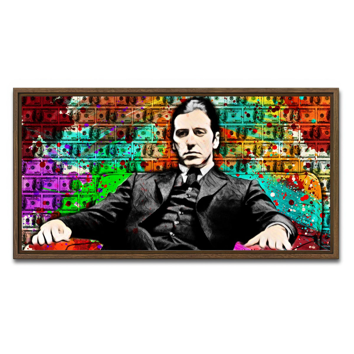 AUTO-MOCKUP WHITE | Abstract godfather | 1 Piece | Walnut Framed Canvas | group=2x1