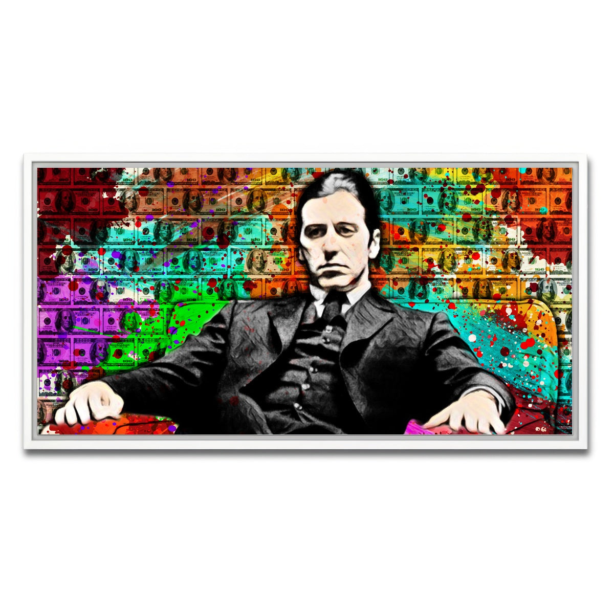 AUTO-MOCKUP WHITE | Abstract godfather | 1 Piece | White Framed Canvas | group=2x1