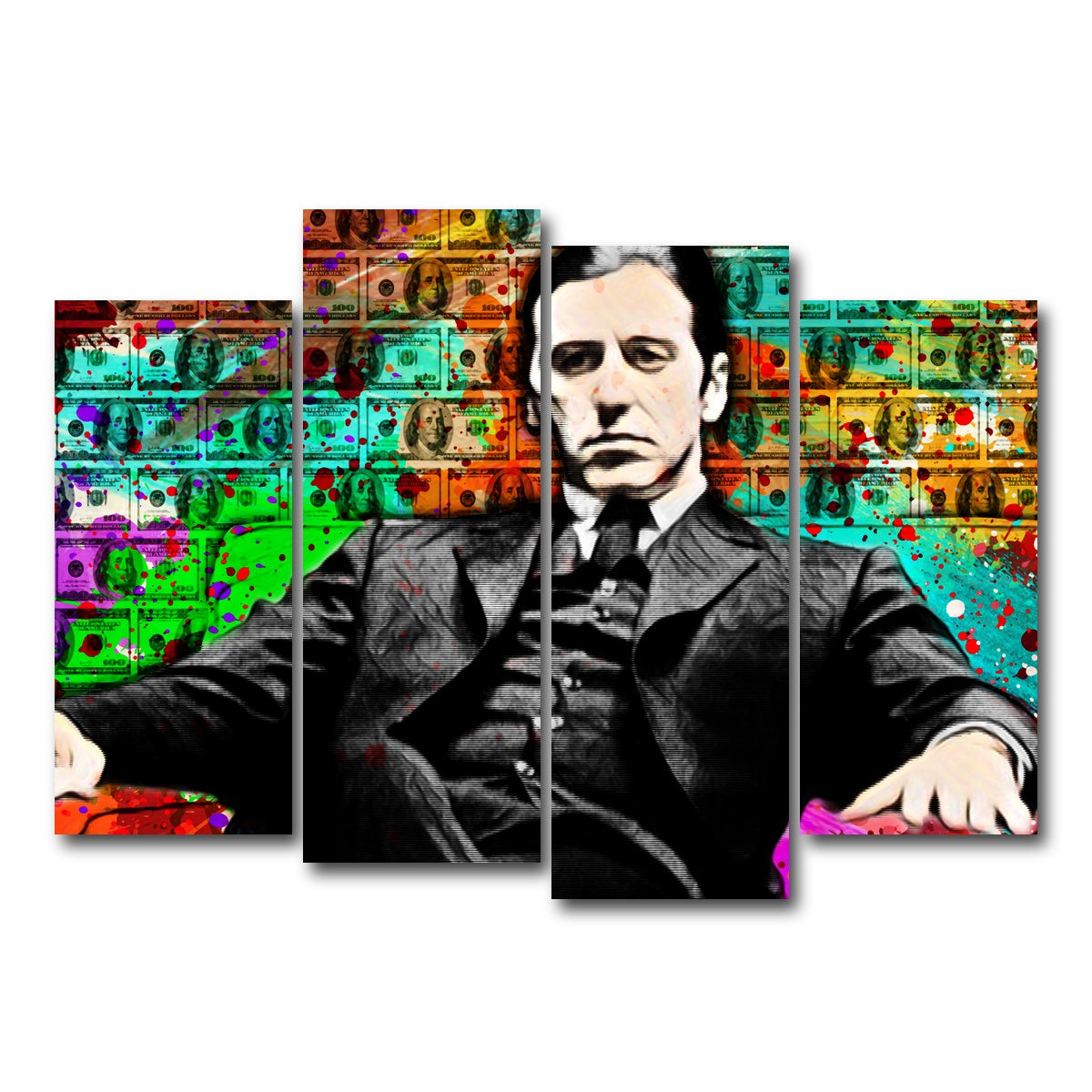 AUTO-MOCKUP WHITE | Abstract godfather | 4 Piece | Gallery Wrap Canvas | group=4_normal