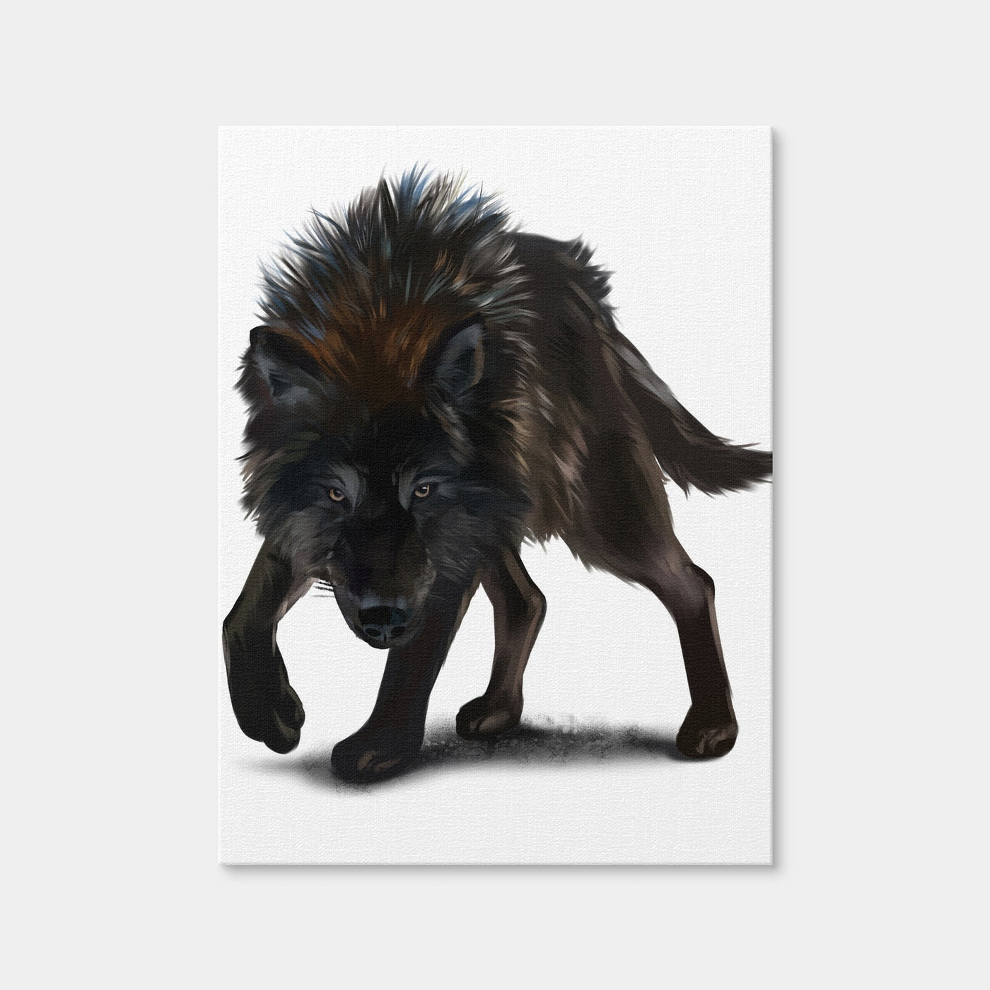AUTO-MOCKUP WHITE | Aggressive Black Wolf | 1 Piece | Gallery Wrap Canvas | group=3x4