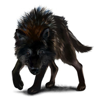 Aggressive black wolf Wall Art