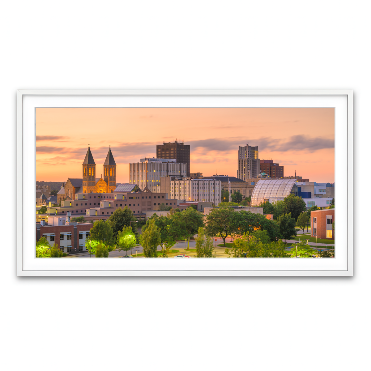 Framed Print 2x1 White