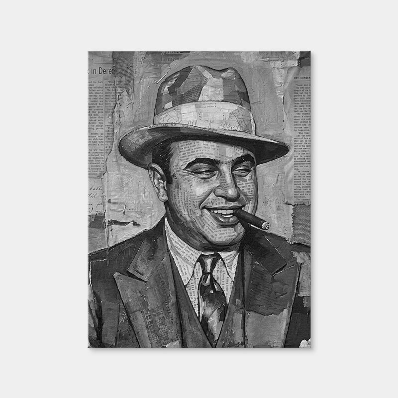 AUTO-MOCKUP WHITE | Al Capone Grayscale | 1 Piece | Gallery Wrap Canvas | group=3x4