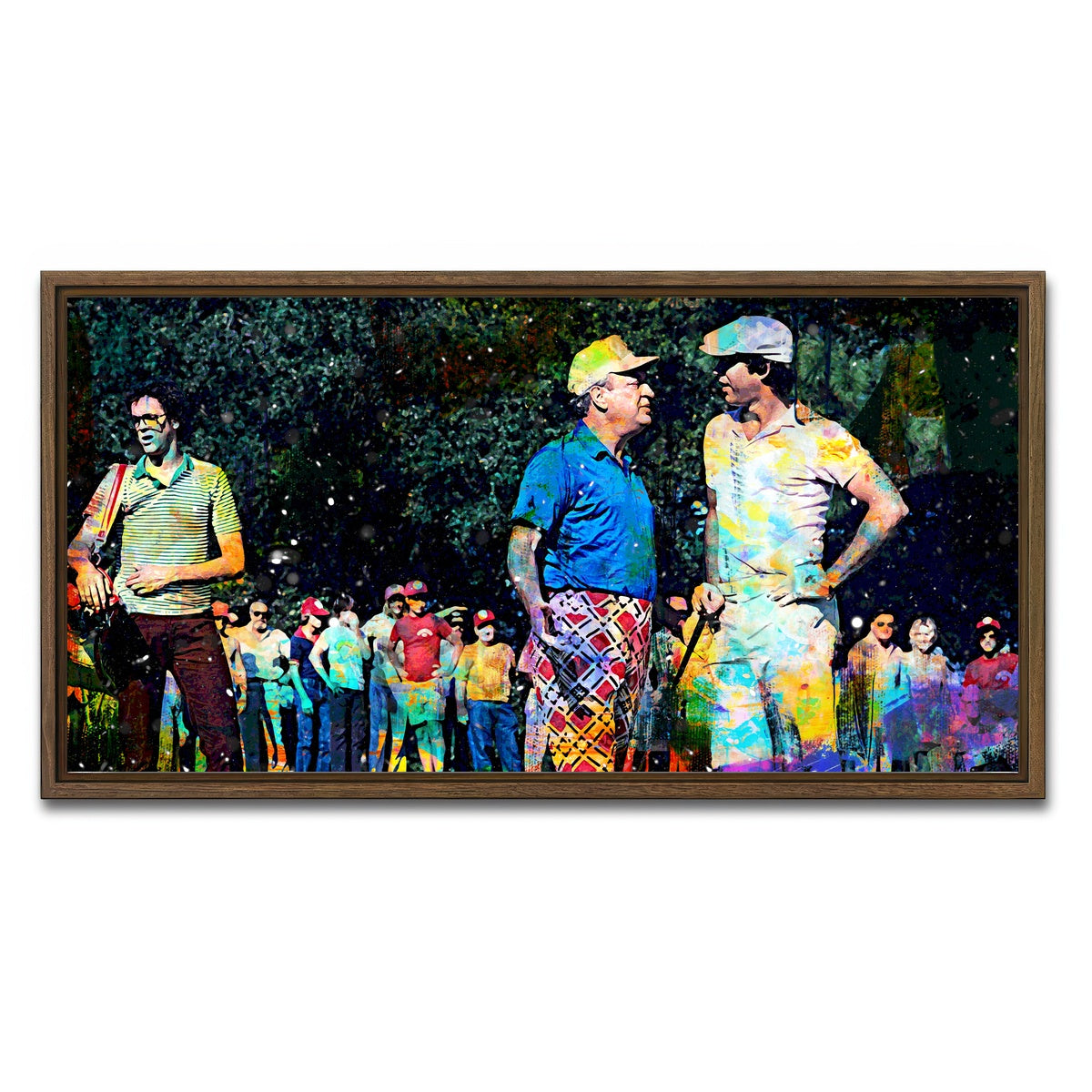 AUTO-MOCKUP WHITE | Al and Ty Caddyshack | 1 Piece | Walnut Framed Canvas | group=2x1