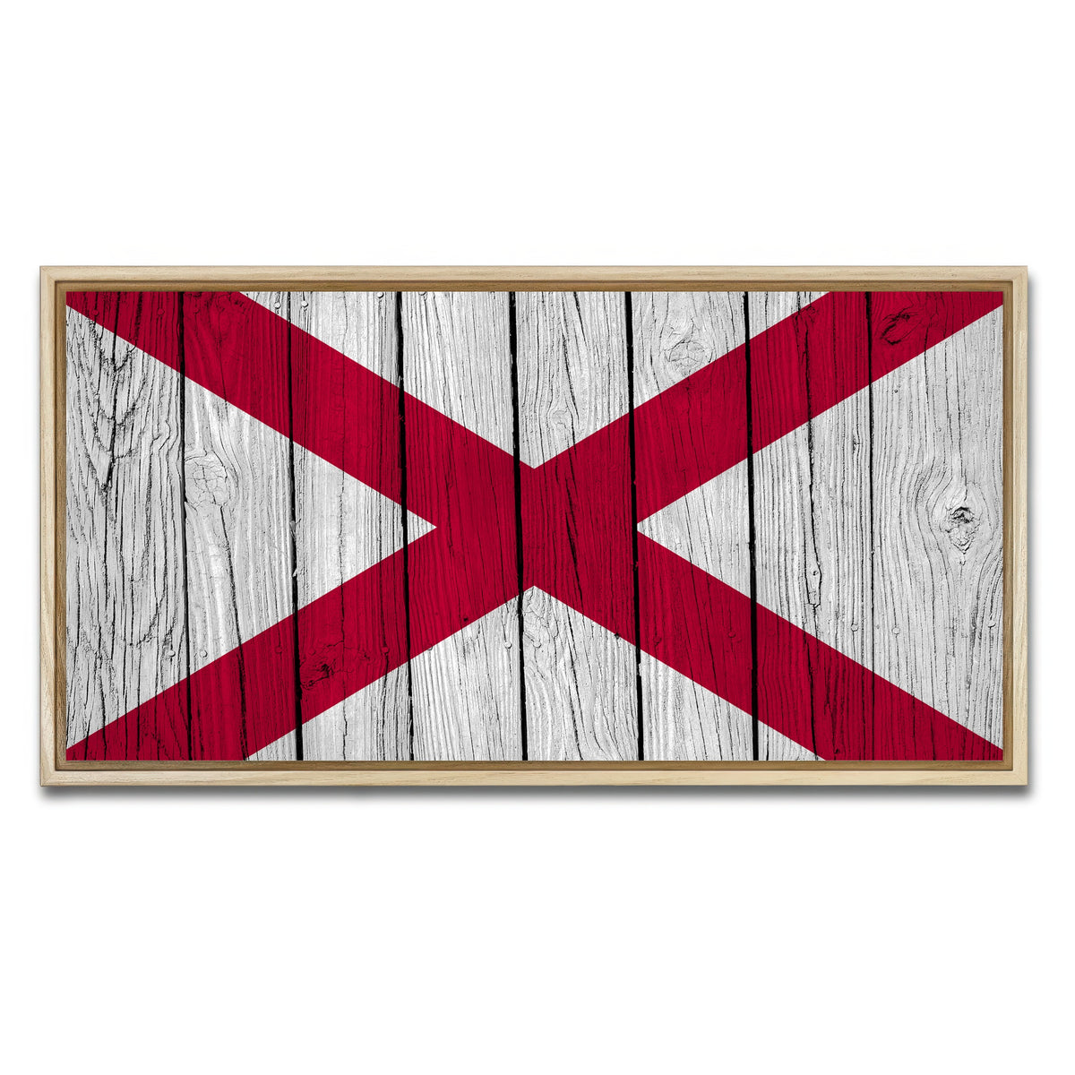 AUTO-MOCKUP WHITE | Alabama State Flag | 1 Piece | Natural Framed Canvas | group=2x1