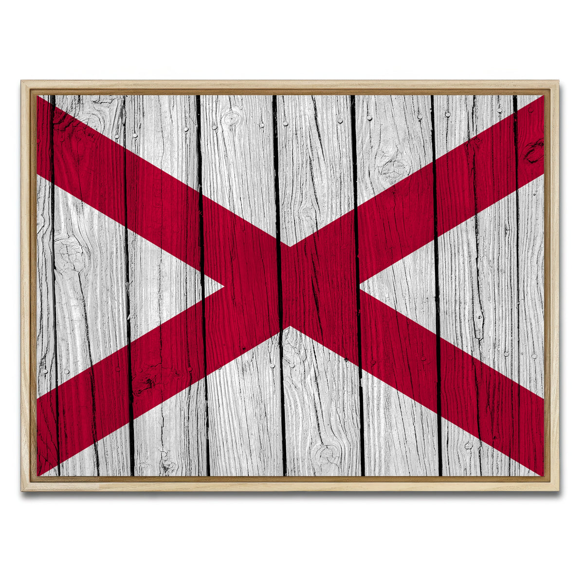 AUTO-MOCKUP WHITE | Alabama State Flag | 1 Piece | Natural Framed Canvas | group=4x3