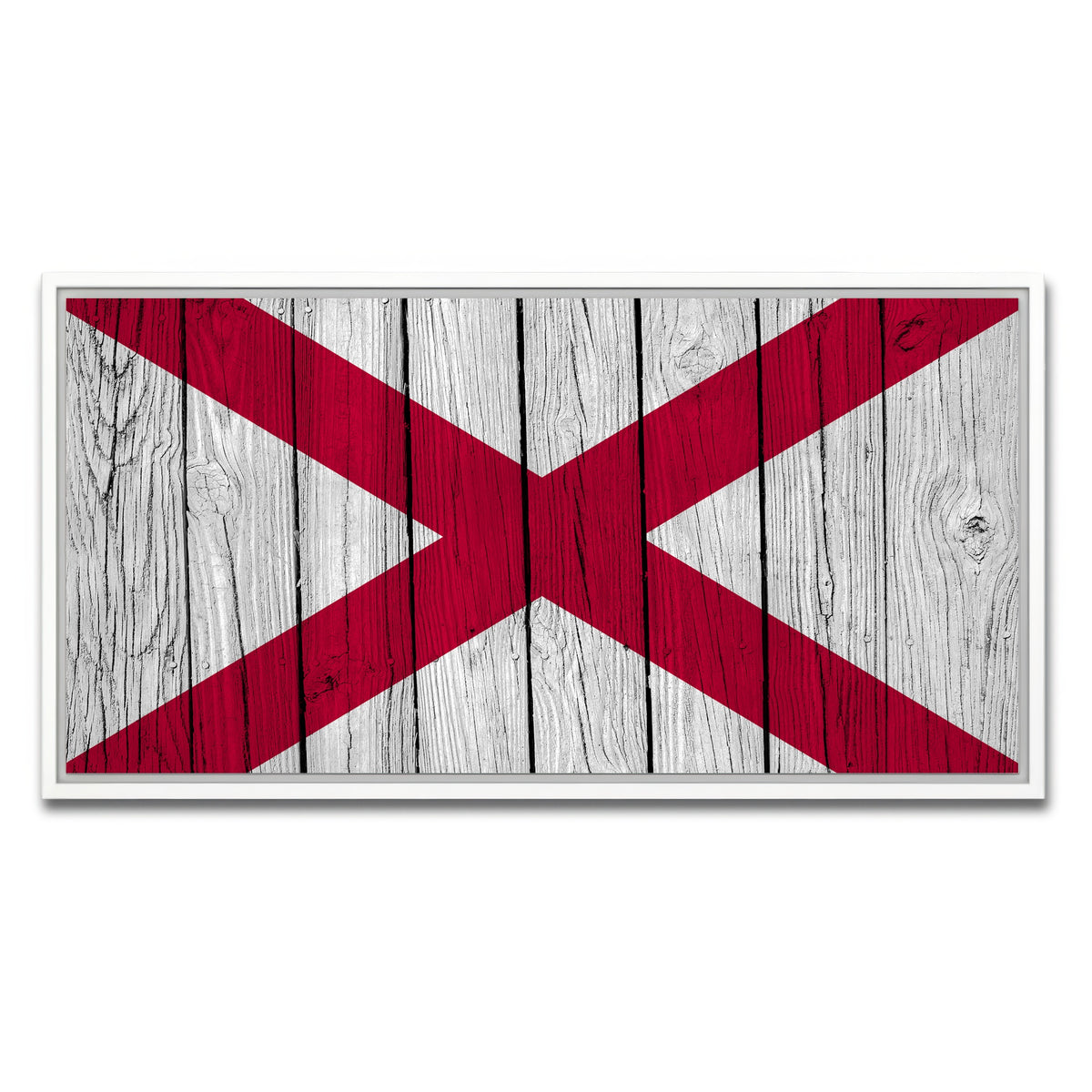 AUTO-MOCKUP WHITE | Alabama State Flag | 1 Piece | White Framed Canvas | group=2x1