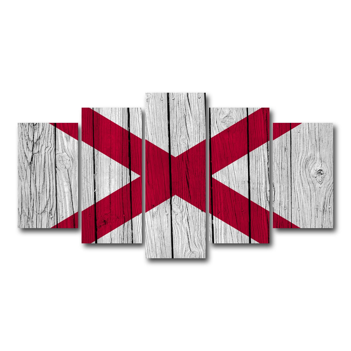 AUTO-MOCKUP WHITE | Alabama State Flag | 5 Piece | Gallery Wrap Canvas | group=5_normal