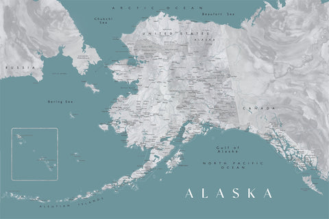 Alaska Map Wall Art