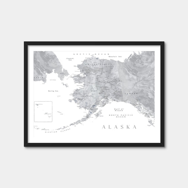 Alaska Map 2 Wall Art — Framed Print Format preview