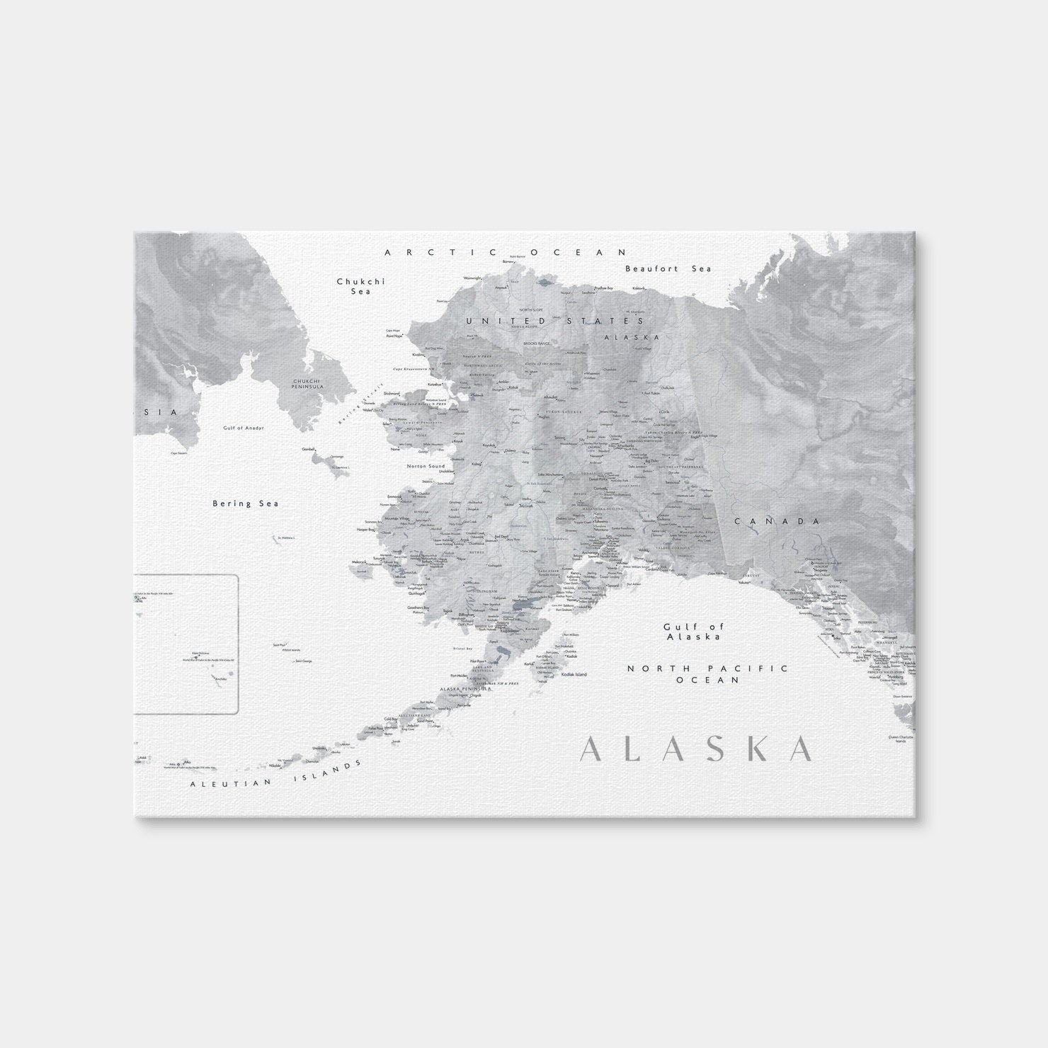 AUTO-MOCKUP WHITE | Alaska Map 2 | 1 Piece | Gallery Wrap Canvas | group=4x3