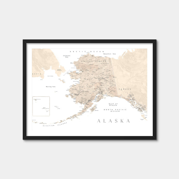 Alaska Map 3 Wall Art — Framed Print Format preview