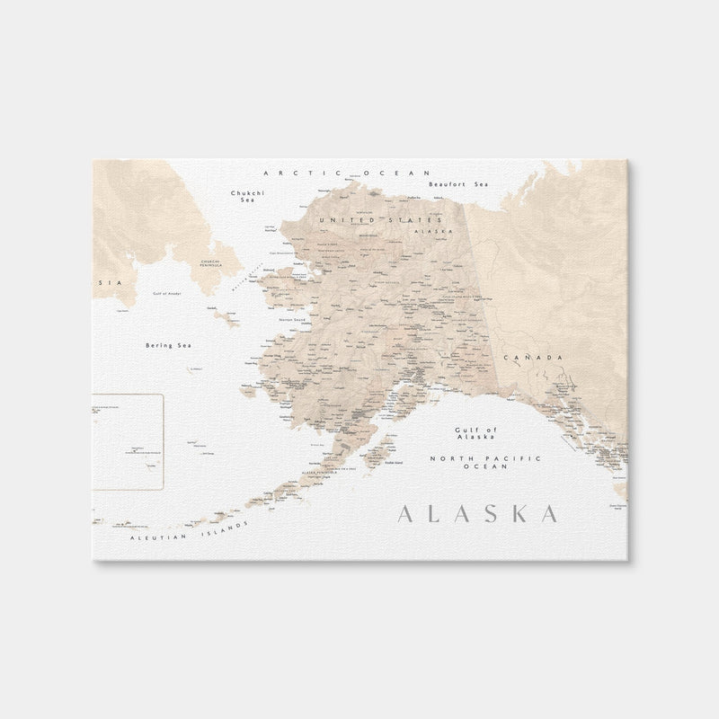 AUTO-MOCKUP WHITE | Alaska Map 3 | 1 Piece | Gallery Wrap Canvas | group=4x3