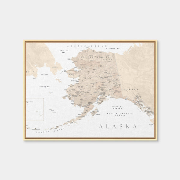 Alaska Map 3 Wall Art — Framed Canvas Format preview