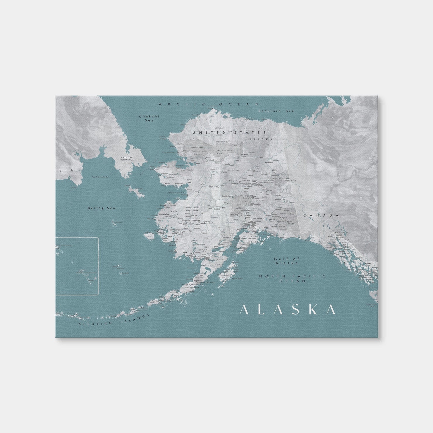 AUTO-MOCKUP WHITE | Alaska Map | 1 Piece | Gallery Wrap Canvas | group=4x3