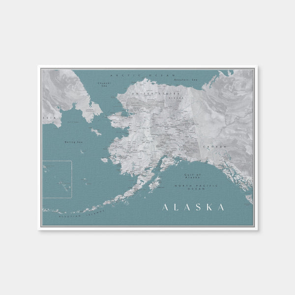 Alaska Map Wall Art — Framed Canvas Format preview