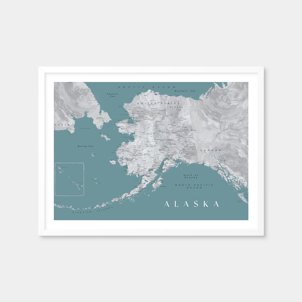 Alaska Map Wall Art — Framed Print Format preview