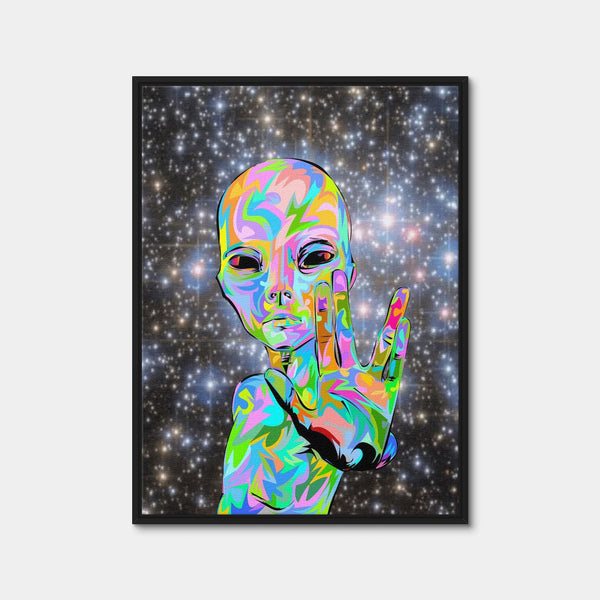 Alien Peace Wall Art — Framed Canvas Format preview