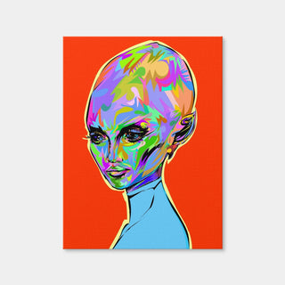 AUTO-MOCKUP WHITE | Alien Woman 2 | 1 Piece | Gallery Wrap Canvas | group=3x4