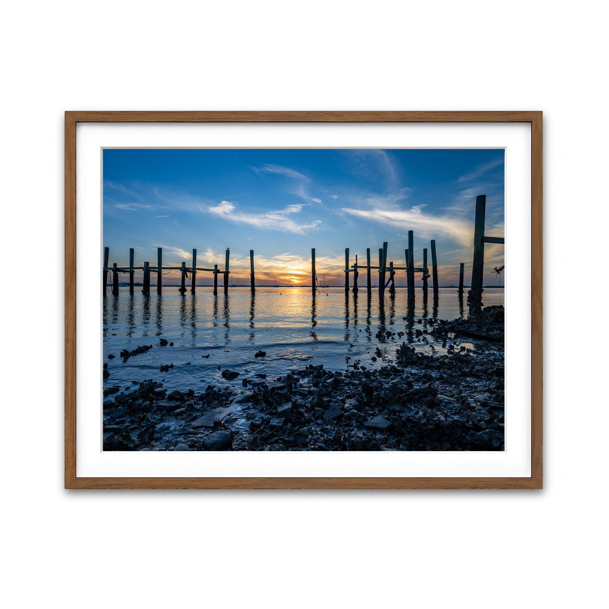 AUTO-MOCKUP WHITE | Amelia Island Florida Sunset | 1 Piece | Walnut Framed Print | group=4x3