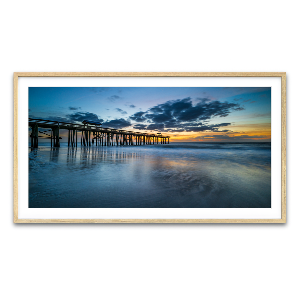 AUTO-MOCKUP WHITE | Amelia Island Pier | 1 Piece | Natural Framed Print | group=2x1