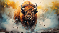 American Bison Watercolor Wall Art