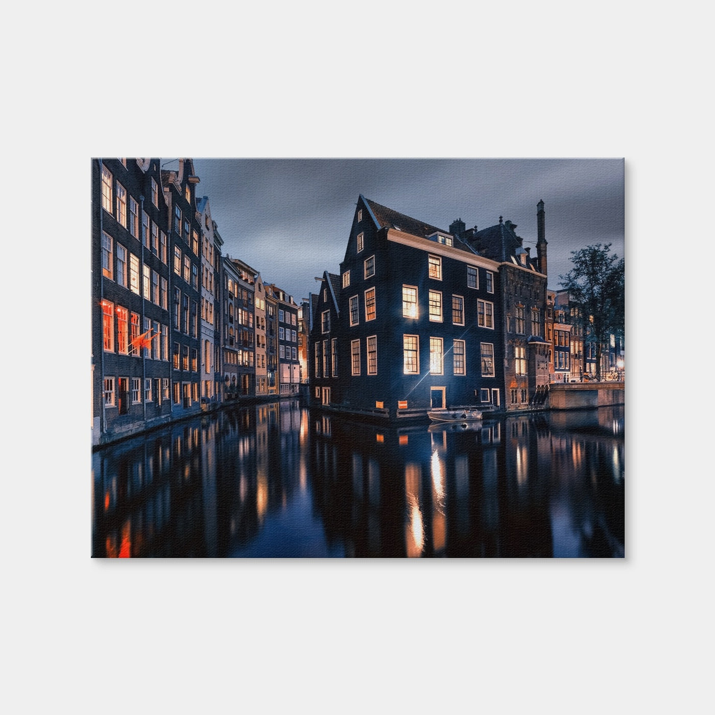 AUTO-MOCKUP WHITE | Amsterdam By Night | 1 Piece | Gallery Wrap Canvas | group=4x3