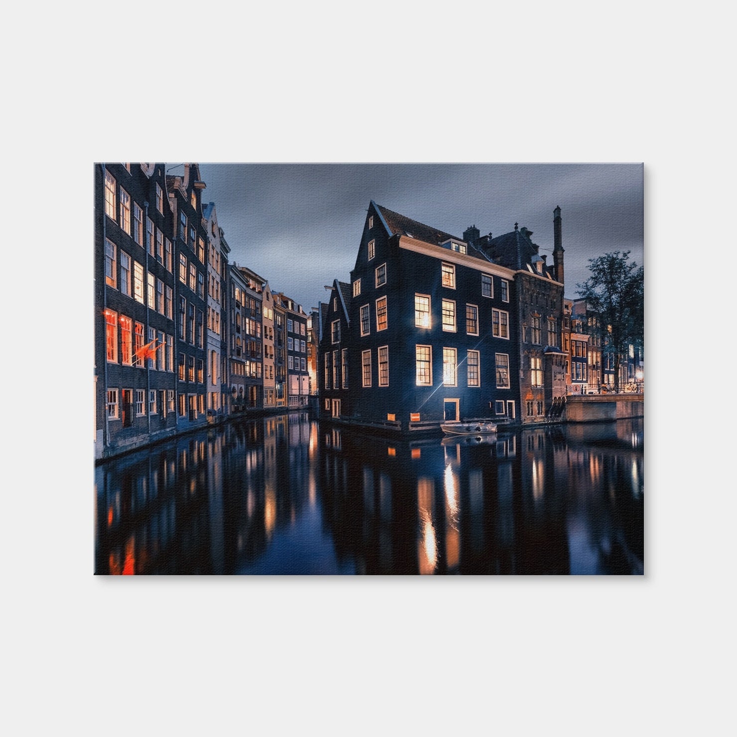 AUTO-MOCKUP WHITE | Amsterdam By Night | 1 Piece | Gallery Wrap Canvas | group=4x3
