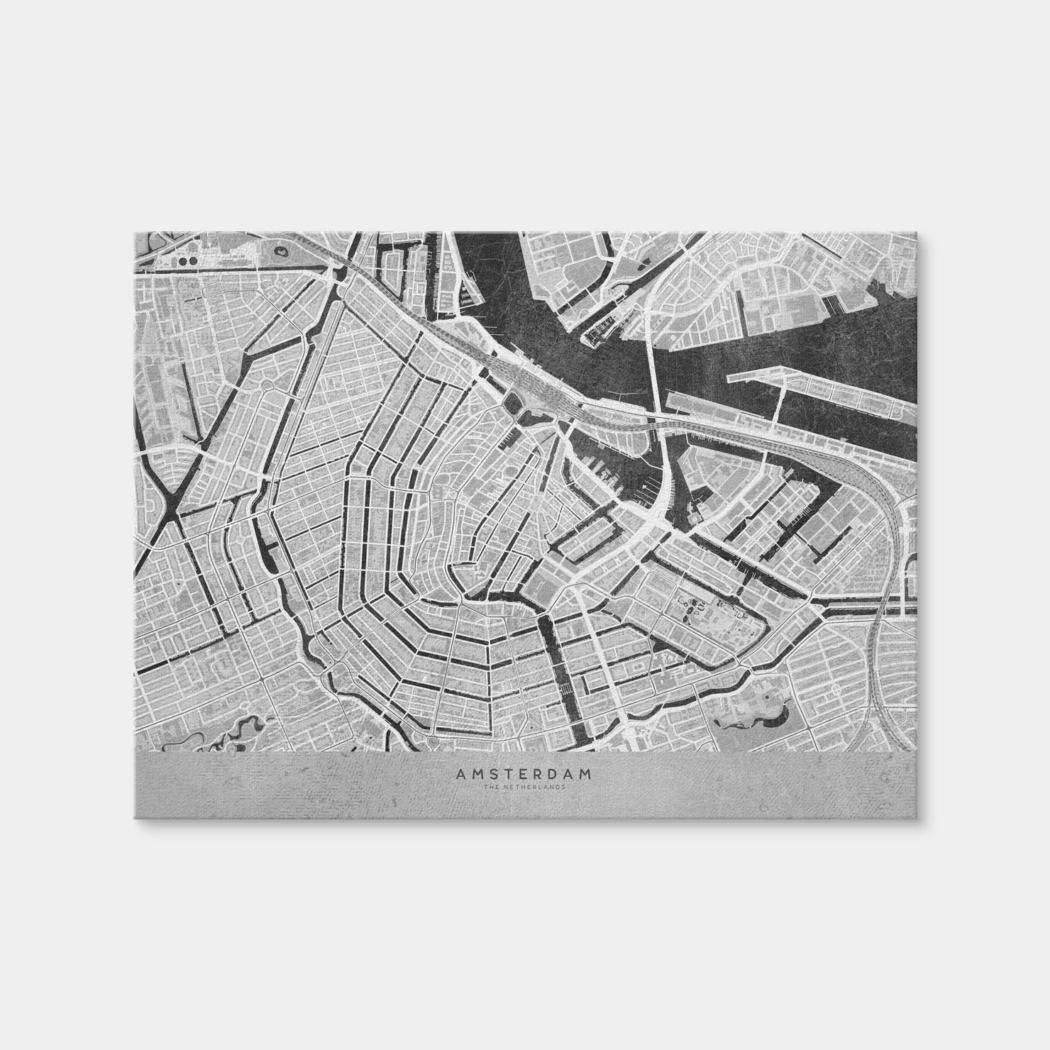 AUTO-MOCKUP WHITE | Amsterdam Map 2 | 1 Piece | Gallery Wrap Canvas | group=4x3
