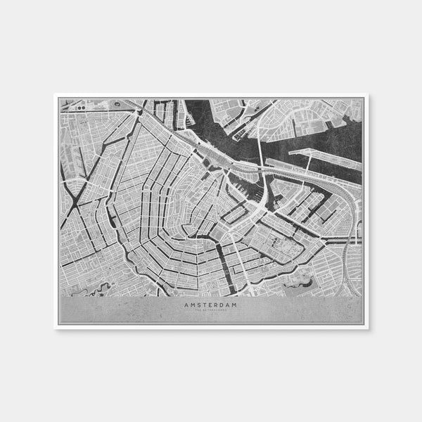 Amsterdam Map 2 Wall Art — Framed Canvas Format preview