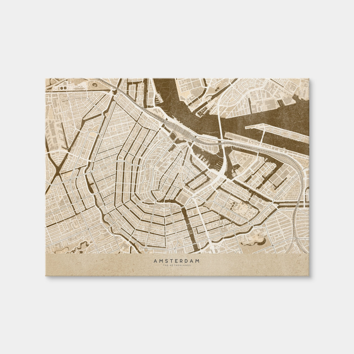 AUTO-MOCKUP WHITE | Amsterdam Map | 1 Piece | Gallery Wrap Canvas | group=4x3