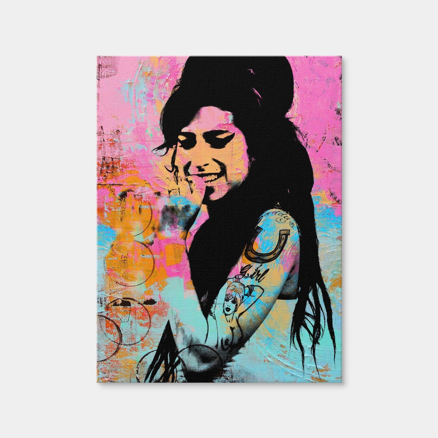 AUTO-MOCKUP WHITE | Amy Winehouse Circles | 1 Piece | Gallery Wrap Canvas | group=3x4
