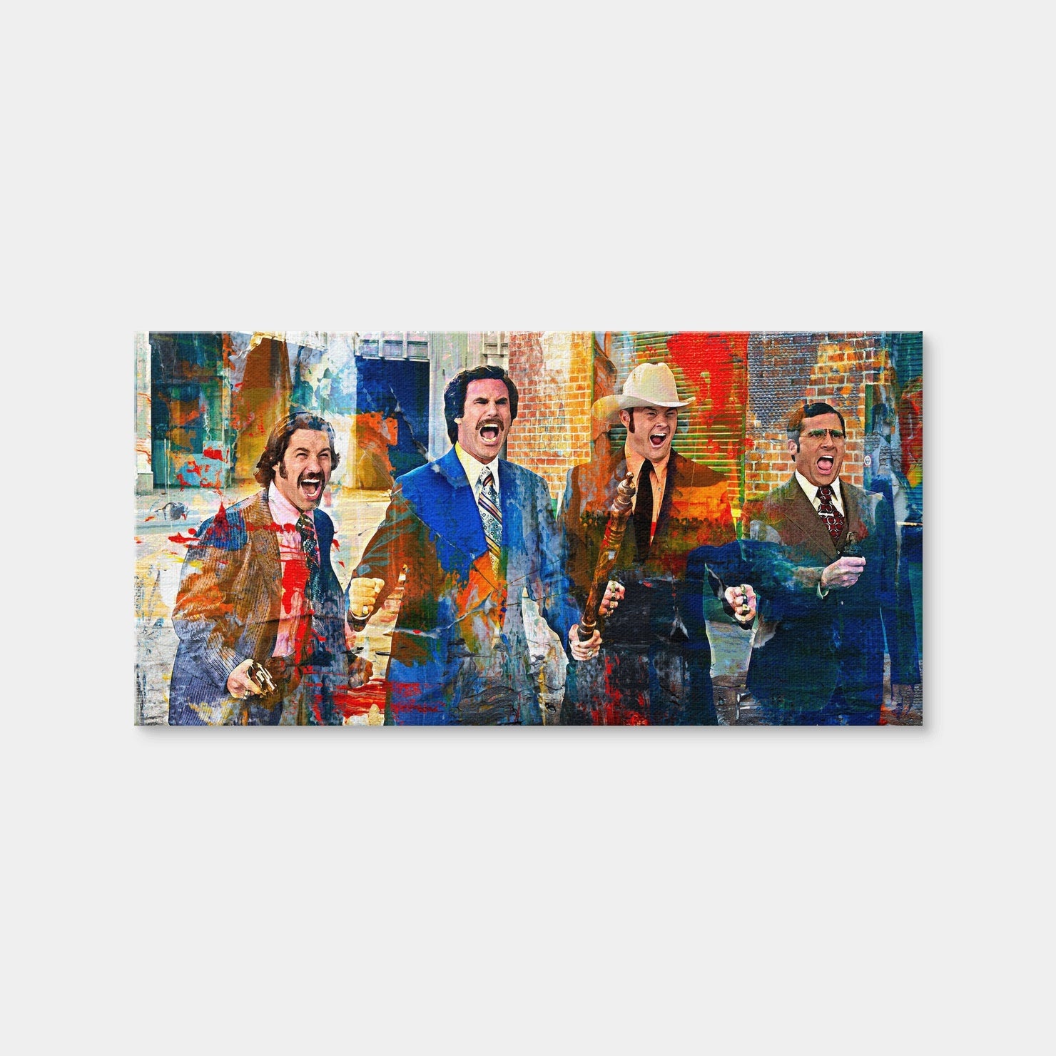 AUTO-MOCKUP WHITE | Anchorman Crew with Weapons | 1 Piece | Gallery Wrap Canvas | group=2x1