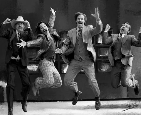 Anchorman Grayscale Wall Art