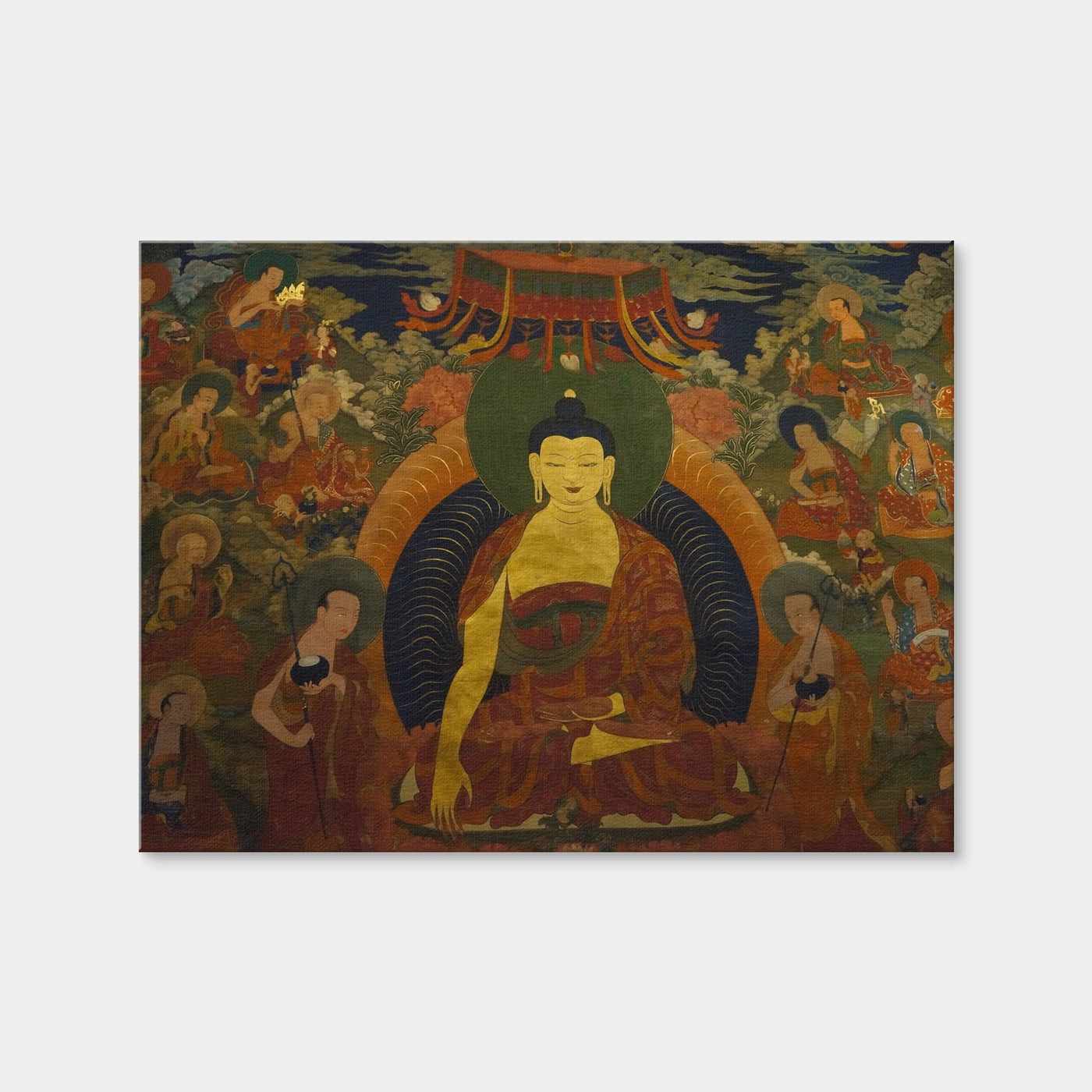 AUTO-MOCKUP WHITE | Ancient Buddhist Fresco | 1 Piece | Gallery Wrap | group=4x3