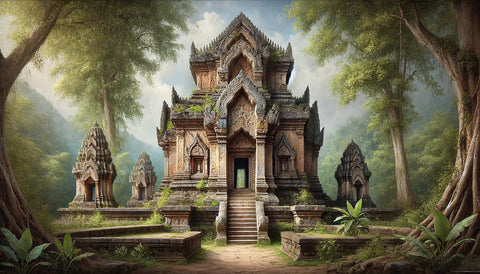 Ancient Buddhist Temple Wall Art