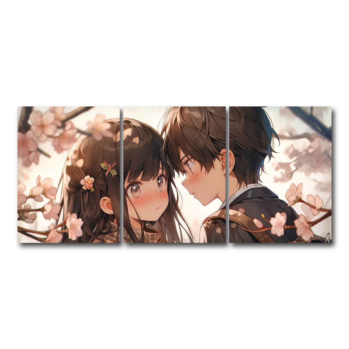 AUTO-MOCKUP WHITE | Anime Couple | 3 Piece | Gallery Wrap Canvas | group=18x24