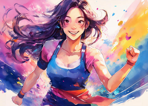 Anime Girl In Action Wall Art