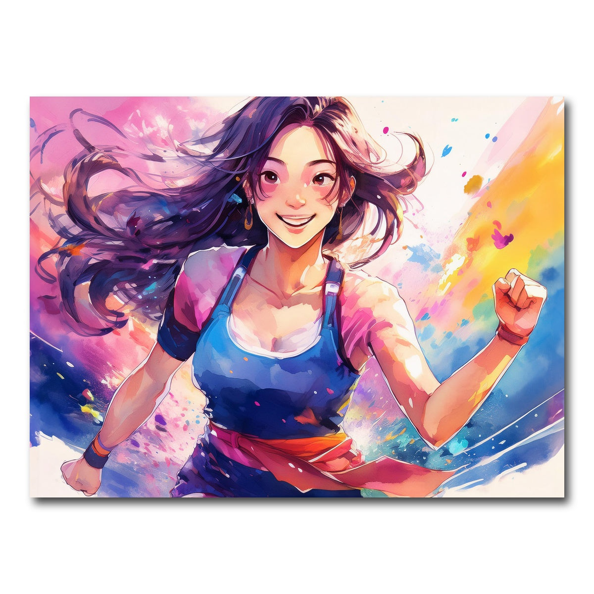 AUTO-MOCKUP WHITE | Anime Girl In Action | 1 Piece | Gallery Wrap Canvas | group=4x3