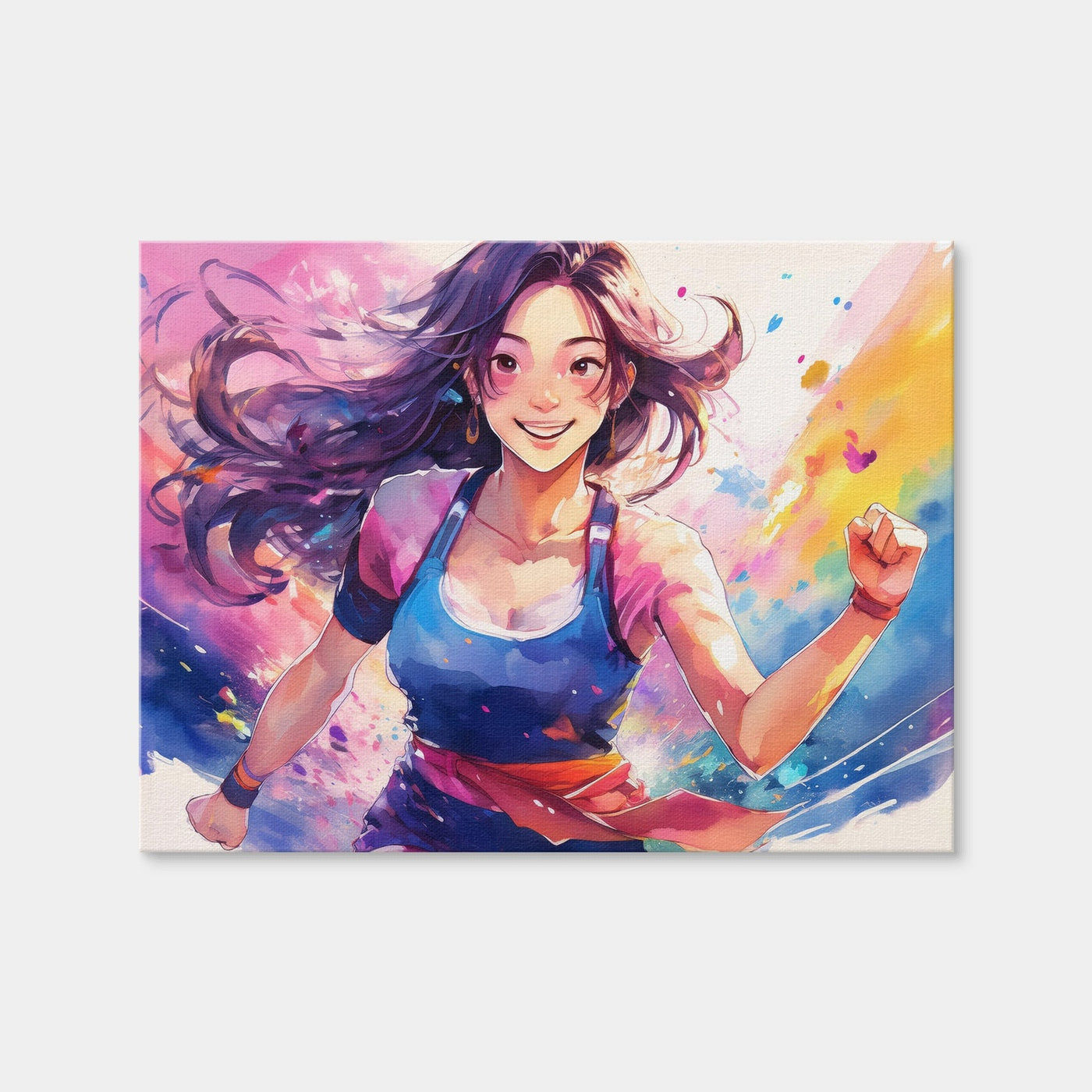 AUTO-MOCKUP WHITE | Anime Girl In Action | 1 Piece | Gallery Wrap Canvas | group=4x3