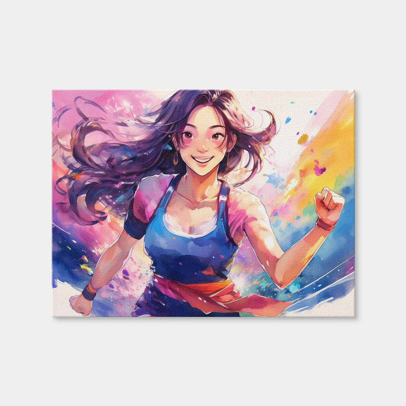 AUTO-MOCKUP WHITE | Anime Girl In Action | 1 Piece | Gallery Wrap Canvas | group=4x3