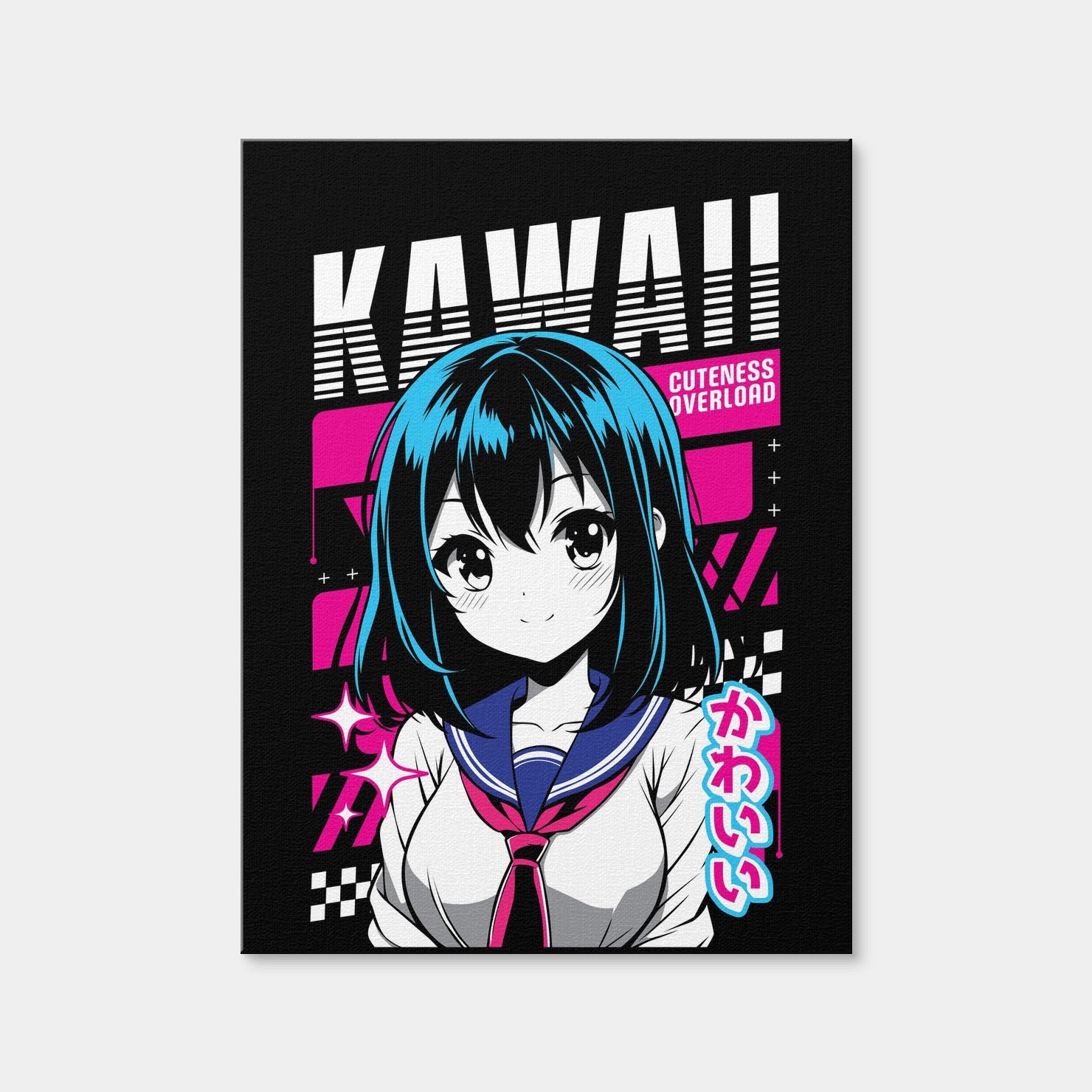 AUTO-MOCKUP WHITE | Anime Girl Poster | 1 Piece | Gallery Wrap Canvas | group=3x4