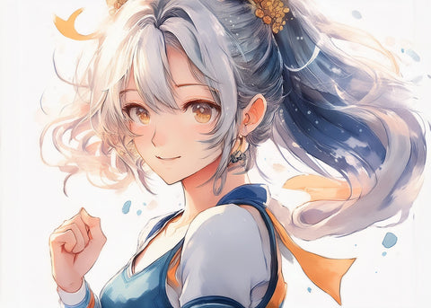Anime Girl White Wall Art