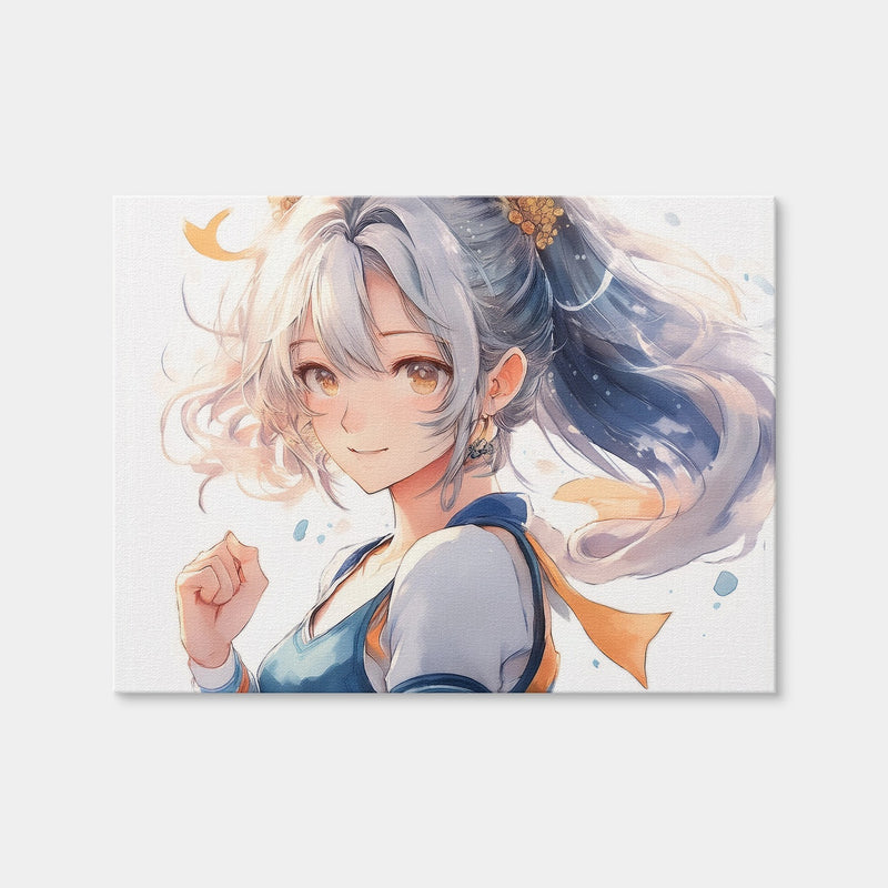 AUTO-MOCKUP WHITE | Anime Girl White | 1 Piece | Gallery Wrap Canvas | group=4x3