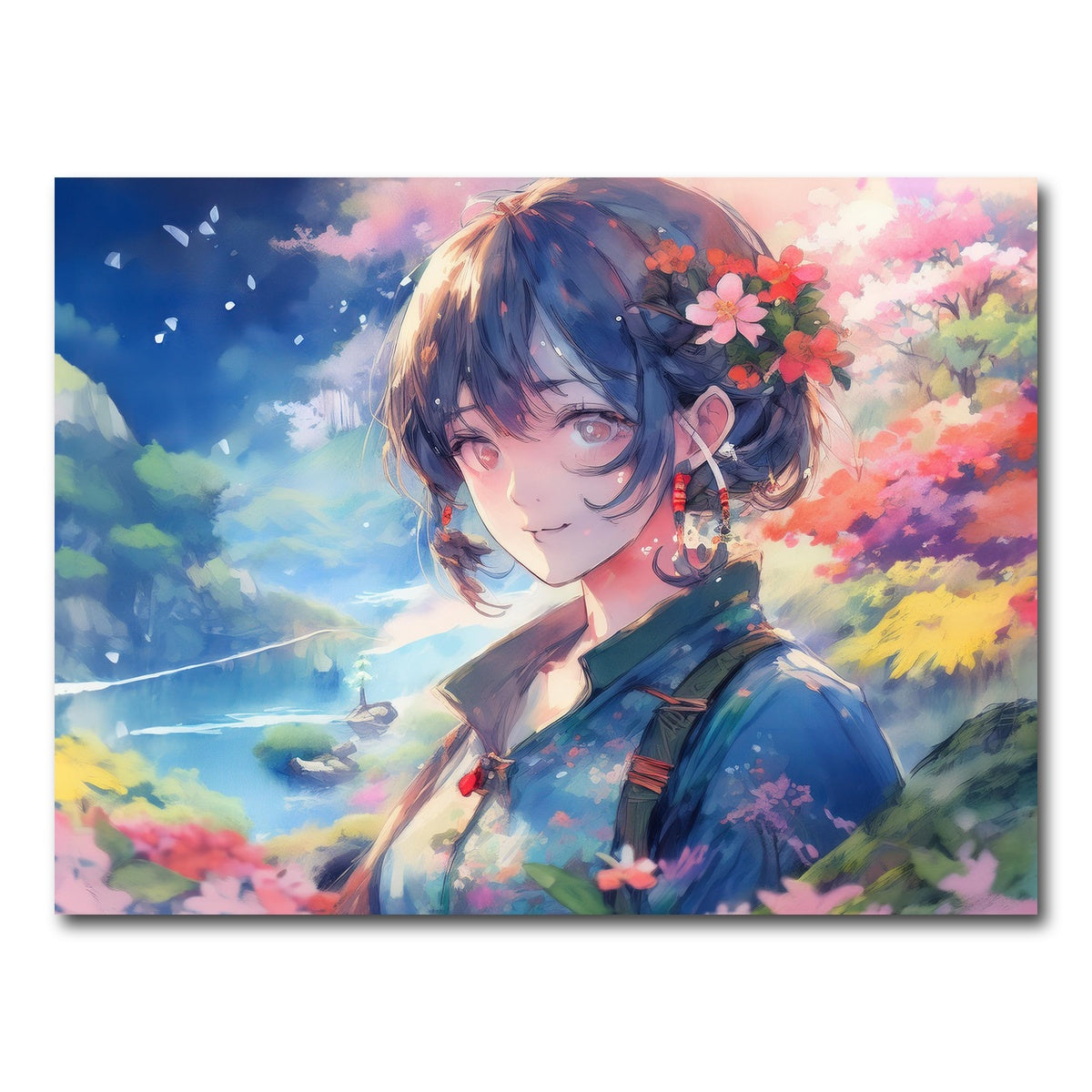 AUTO-MOCKUP WHITE | Anime Lady | 1 Piece | Gallery Wrap Canvas | group=4x3