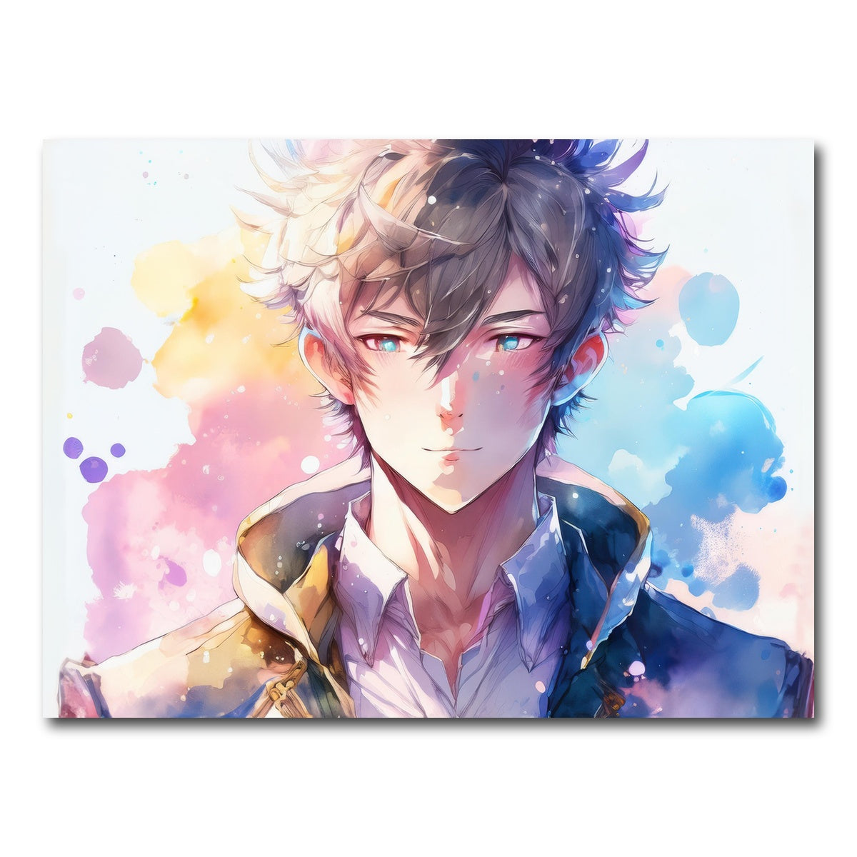 AUTO-MOCKUP WHITE | Anime Man | 1 Piece | Gallery Wrap Canvas | group=4x3