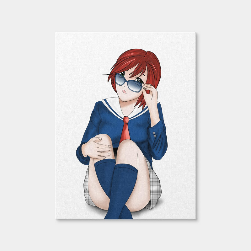 AUTO-MOCKUP WHITE | Anime School Girl | 1 Piece | Gallery Wrap Canvas | group=3x4
