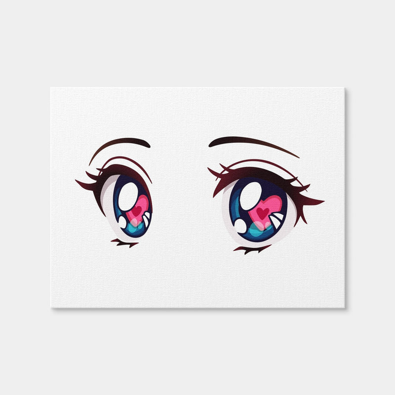 AUTO-MOCKUP WHITE | Anime Style Big Blue Eyes | 1 Piece | Gallery Wrap Canvas | group=4x3